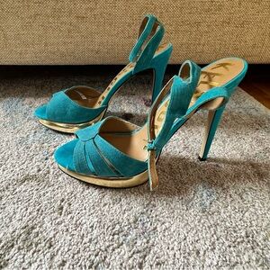 Kelsi Dagger Blue Stiletto Heels with Ankle Strap